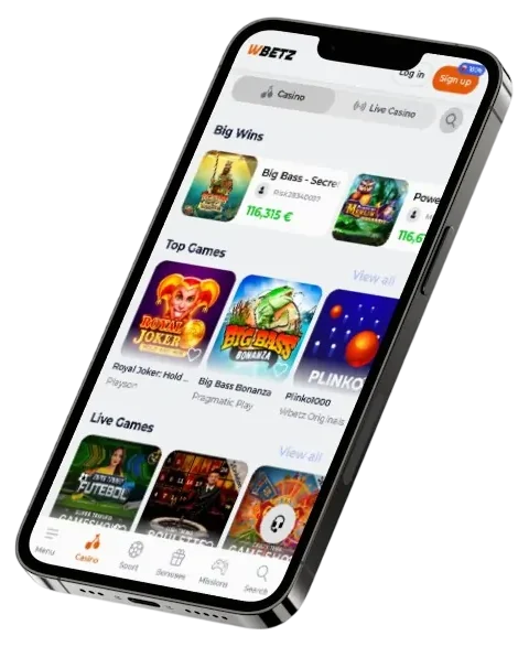 Wbetz Casino mobiele app